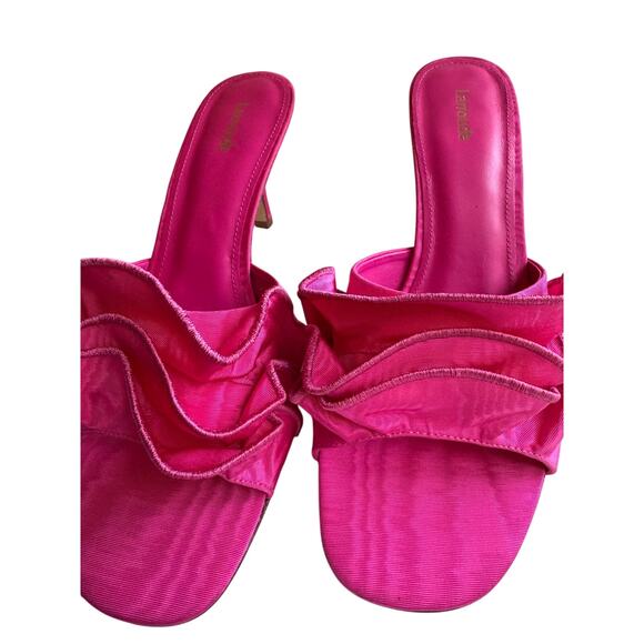 Larroudé Colette Ruffle Slide Sandal Magenta Pink Women’s Size 11 - Picture 5 of 12